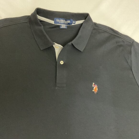 U.S. Polo Assn. Mens Black Luxury Feel Polo Shirt 2XL Short Sleeve Embroidered L - Picture 3 of 6